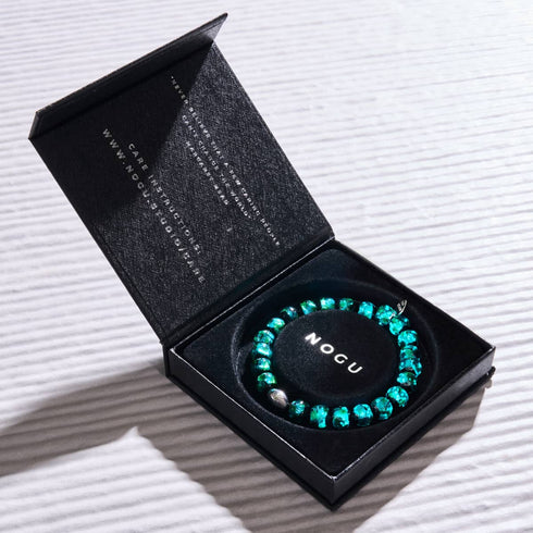 Astra verte | Argent sterling 925 | Bracelet en verre solaire